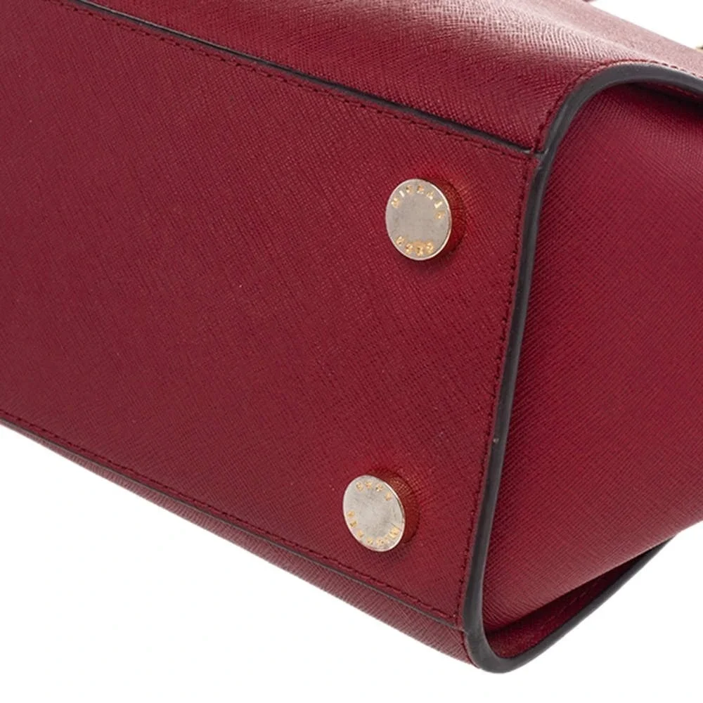 MIchael Kors SELMA‎ LARGE Saffiano Leather Satchel Handbag Cherry Red